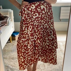 Wrap midi skirt